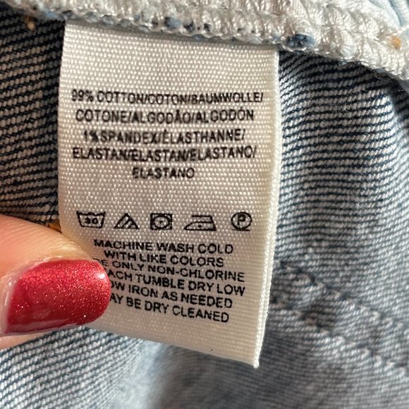 Free People Jeans High Waist Cropped Button Fly Straight Fit Blue Medium Size 25 - Picture 8 of 9